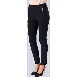 👉 Broek marine effen vrouwen Jersey met steekzakken Alba Moda 4055709203418 4055709203432