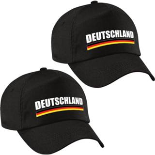 Baseball cap zwart volwassenen 2x stuks Duitsland/Deutschland landen pet/baseball