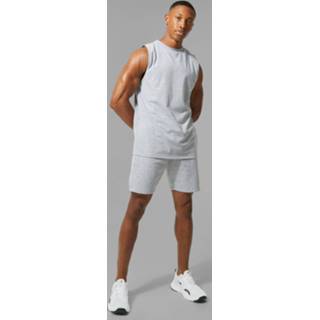 👉 Man Active Tank Top En Shorts Set, Grey Marl