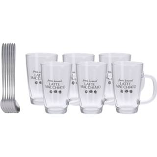 👉 Lepel Set van 6x latte Macchiato glazen inclusief lepels 300 ml