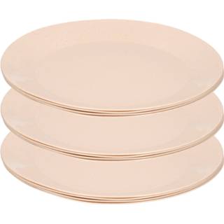 👉 Dinerbord beige 24x ontbijt/diner bordjes van afbreekbaar bio materiaal 21 cm in het eco-beige