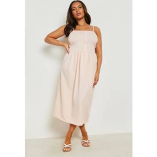 👉 Midi jurk blush Plus Doorknoop Met Bandjes,