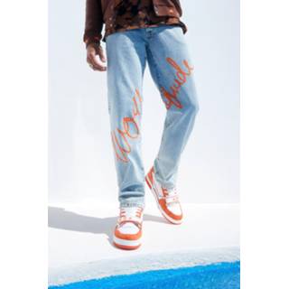 👉 Worldwide Stretch Skinny Jeans Met Print, Ice Blue