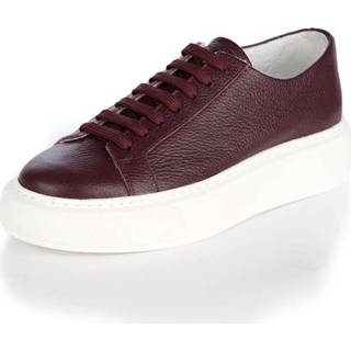 👉 Sneakers bordeaux wit leer effen vrouwen Sneaker Alba Moda Bordeaux/Wit 4055708960800 4055708960794