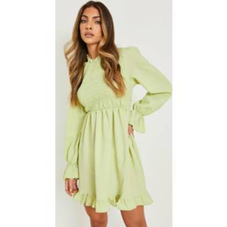 👉 Skater jurk limoen Gekreukelde Geplooide Met Zoom, Lime 204619424