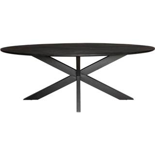 👉 Eettafel mangohout staal matt black mannen zwart Eetkamertafel ovaal Miami - en 240 cm 7439647198161 7439647151111 7439647156130