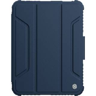 👉 Pencil blauw PU leer active Hoes geschikt voor Apple iPad Mini 6 (2021) - Nillkin Leren Extreme Tri-Fold Book Case Camera protectie Auto Sleep/Wake-up Functie Met Houder 6902048229228