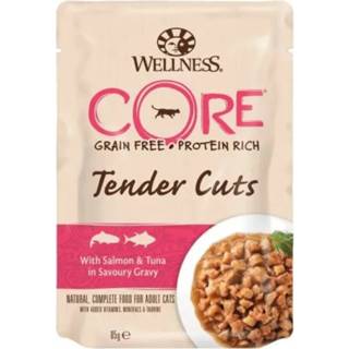 👉 Kattenvoer active 24x Wellness Core Tender Cuts Zalm - Tonijn 85 gr