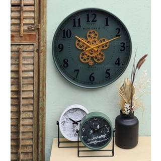 👉 Wandklok groen metaal grijs Kevin - uurwerk 50 cm 7439647153139