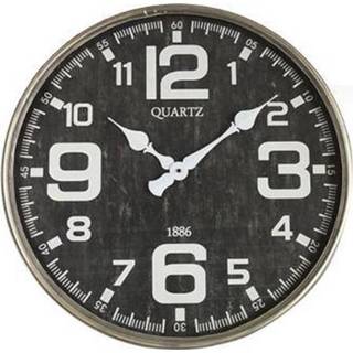 👉 Wandklok grijs metaal Freddy - Industriële klok 60 cm 8718317672835