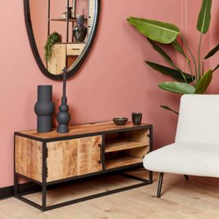 👉 Mangohout naturel Tv meubel Sanne - kast industrieel 100 cm 7439647191100