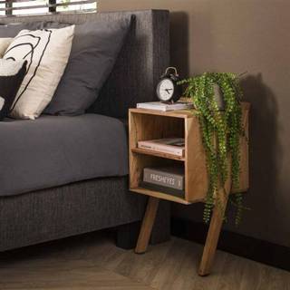 👉 Nachtkastje acaciahout naturel massief acacia - modern 63 cm 7428474364559