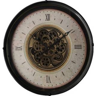 👉 Wandklok zwart metaal Ellis - grote klok industrieel 60cm 7439647152194