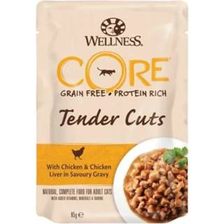 👉 Kattenvoer active Wellness Core Tender Cuts Kip - Kippenlever 85 gr 76344116615
