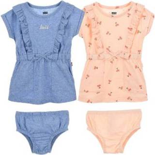 👉 Gebreide jurk babymode meisjes blauw kinderen Levi's® kinder Twin Pack bleek peach 3665115683875