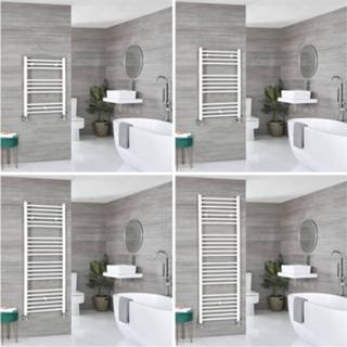 Handdoek radiator staal CE dual fuel wit modern muur ive Handdoekradiator / Hybride Vlak Kies uw Afmeting | 5051752935954