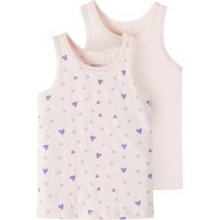 👉 Tanktop roze katoen mix babymode meisjes Name it 2-pack Heart Barely 5715308766675