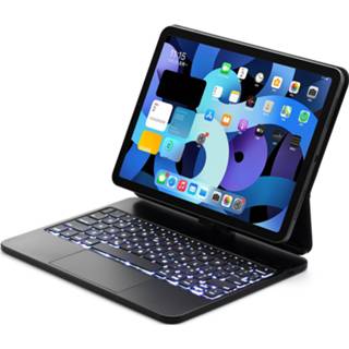 👉 Toetsenbordhoes zwart active Toetsenbord hoes geschikt voor iPad Air 10.9 (2022/2020) - Draaibare Bluetooth met Touchpad & Styluspen houder