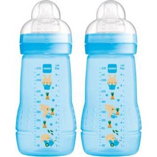 👉 Babyfles silicoon jongens blauw baby's MAM Easy Active ™ 270 ml, bunny in een dubbele verpakking 4042894710302