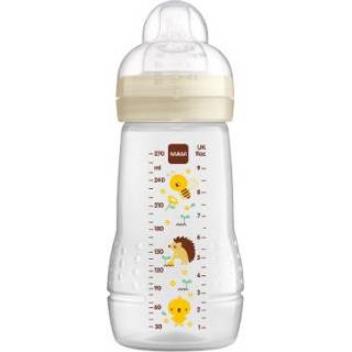 Babyfles kunststof meisjes grijs baby's MAM Easy Active 270 ml 0+ maanden, bij/ egel 4042894710296