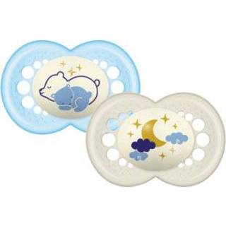 👉 Speen silicone silicoon jongens blauw MAM Fopspeen Night 16+ maanden beer/maan 4042894710104