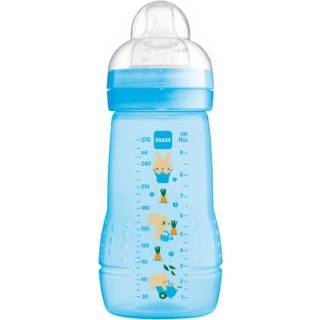 Babyfles kunststof jongens blauw baby's MAM Easy Active 270 ml 0+ maanden, Bunny 4042894710272