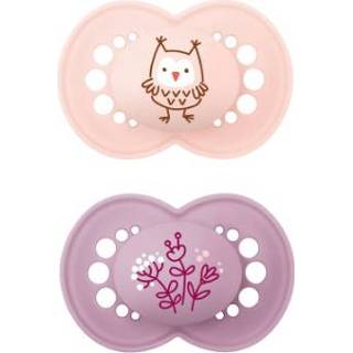 Roze paars silicone silicoon jongens beige MAM Original Elementen silicone, vanaf 16 maanden, 2 stuks uil/bloem in roze/paars 4042894591260