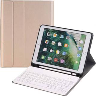 👉 Bluetooth toetsenbord goud active Case2go - Tablet hoes geschikt voor iPad 2021 10.2 Inch Keyboard Case met Stylus Pen Houder