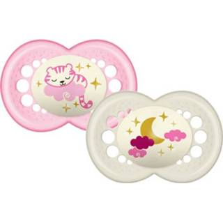 👉 Speen silicone silicoon meisjes MAM Fopspeen Night 16+ maanden Tiger / maan 4042894710111