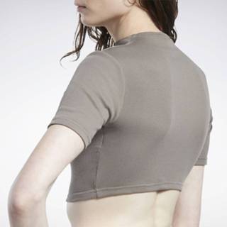 👉 Short sleeve XS vrouwen Trek Grey Rib Tight Shirt