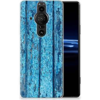 👉 Bumper hoesje blauw Sony Xperia Pro-I Wood Blue 8720632540881