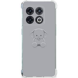 👉 Bumper hoesje grijs baby's OnePlus 10 Pro Stevig Baby Olifant 8720632562623