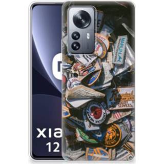 Siliconen hoesje Xiaomi 12 Pro met foto Badges 8720632942333