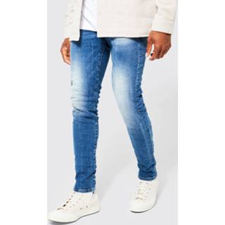 👉 Gekreukelde Stretch Skinny Jeans, Mid Blue