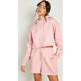 👉 Trainingspak Met Korte Hoodie En Shorts Met Reel Katoen, Dusty Pink