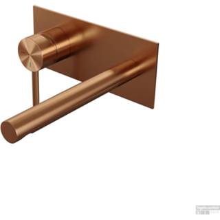 👉 Wastafel mengkraan koper Inbouw Wastafelmengkraan Brauer Copper Carving Ronde Hendel Rechte Uitloop Geborsteld Met Afdekplaat 8720359391599