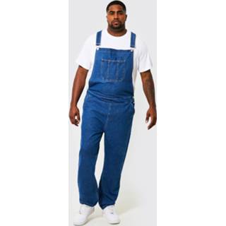 👉 Plus Onbewerkte Lange Slim Fit Tuinbroek, Mid Blue