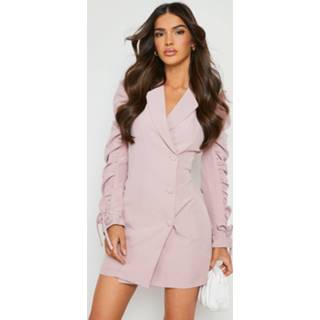 👉 Blazer Jurk Met Geplooide Mouwen, Blush