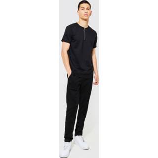 👉 Joggingbroek zwart s Kraagloze Slim Fit Polo En Set, Black 1277110530