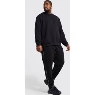 👉 Plus Gestreept Cargo Man Official Trainingspak, Black