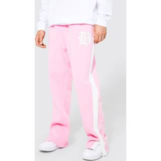 👉 Joggingbroek roze XL light pink Tall Oversized Varsity Met Split,