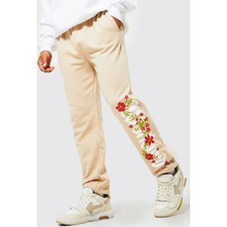 👉 Worldwide Regular Fit Bloemen Joggingbroek Met Print, Sand