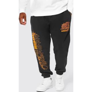 👉 Plus Pour Homme Dragon Joggingbroek Met Print, Black