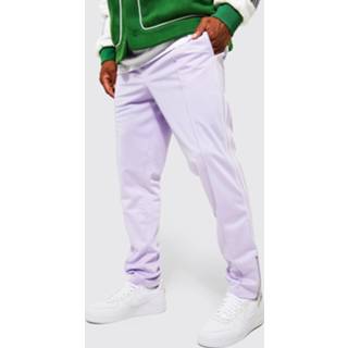 👉 Man Tricot Slim Fit Joggingbroek Met Rits, Lilac