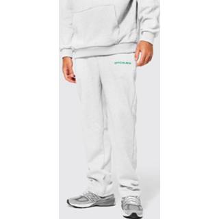 👉 Official Man Joggingbroek Met Rechte Pijpen, Grey Marl