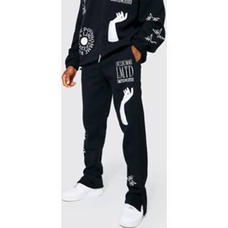 👉 Tricot Regular Fit Joggingbroek Met Print, Black