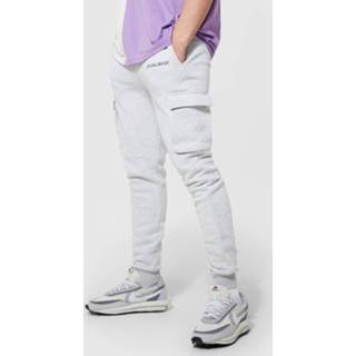 👉 Original Man Skinny Fit Cargo Joggingbroek, Grey Marl