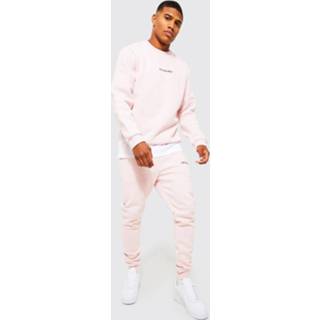 👉 Official Man Trainingspak Met Trui Met Crewneck, Pale Pink