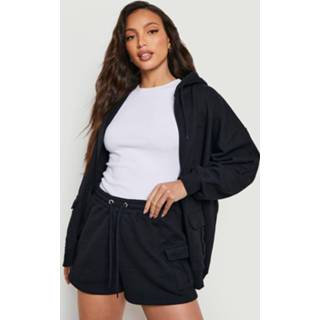 👉 Zwart s Tall Cargo Tank Met Capuchon En Shorts Set, Black