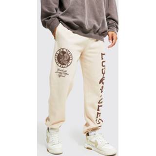 👉 Regular Fit La Varsity Joggingbroek Met Print, Sand